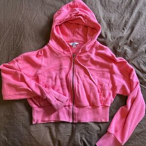 Pink Cropped Hoodie